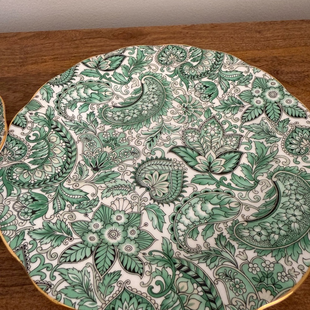 Royal standard fine China green paisley. Vintage mid 20th century. - Picture 8 of 8